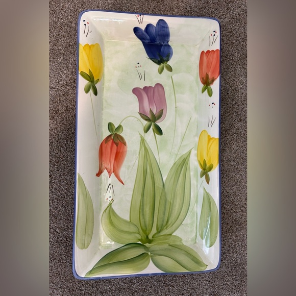 Large Serving Tray of HandPainted Tulips by 
Sole Di Toscana -Made in Italy - Picture 1 of 7